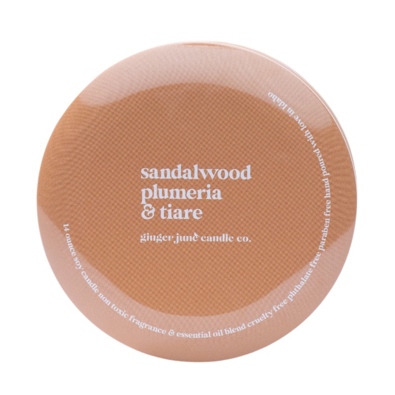 Ochre Tin: Sandalwood + Plumeria + Tiare – 14 oz Candle