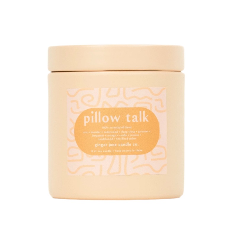 Pillow Talk  Matte Blush Metal Tin  9 oz Soy Candle