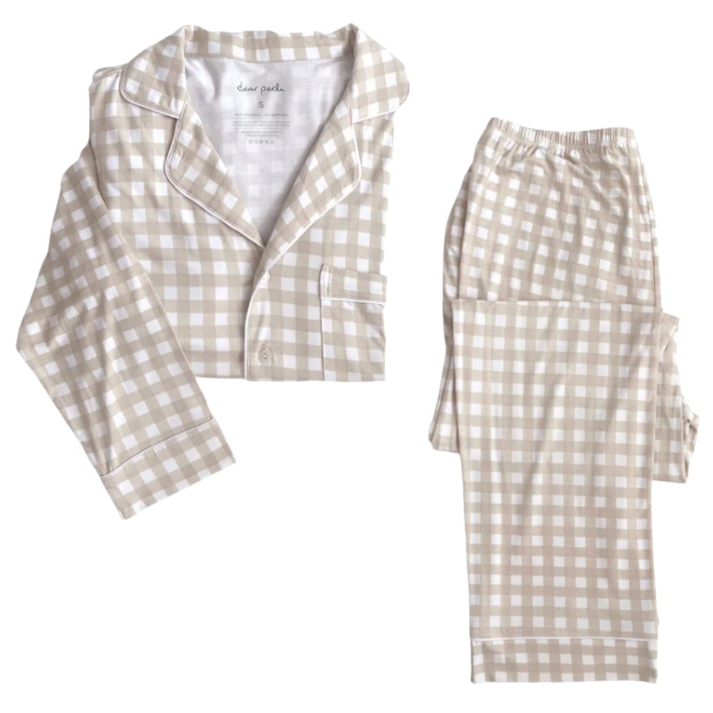 Women’s Long Sleeve Pajama Set – Gingham