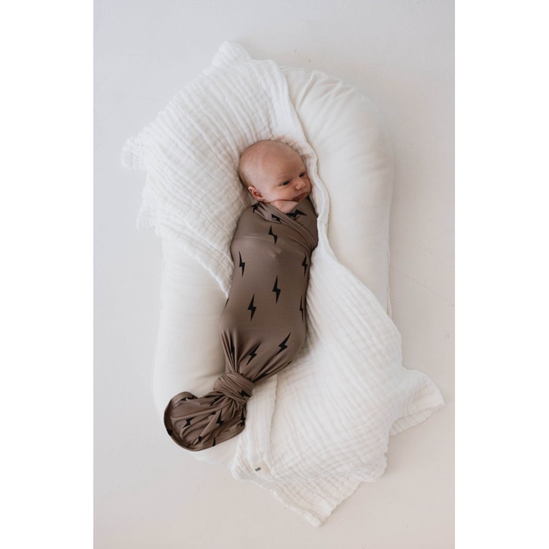 Bamboo Swaddle | Black & Brown Lightning Bolt