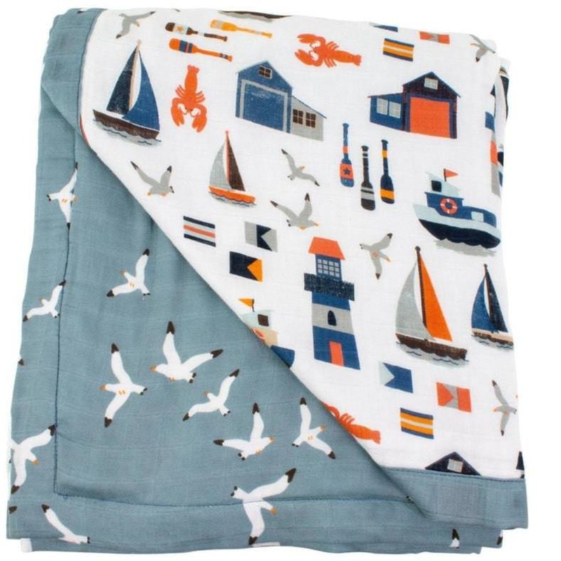 Nautical + Seagulls Oh So Soft Snuggle Blanket