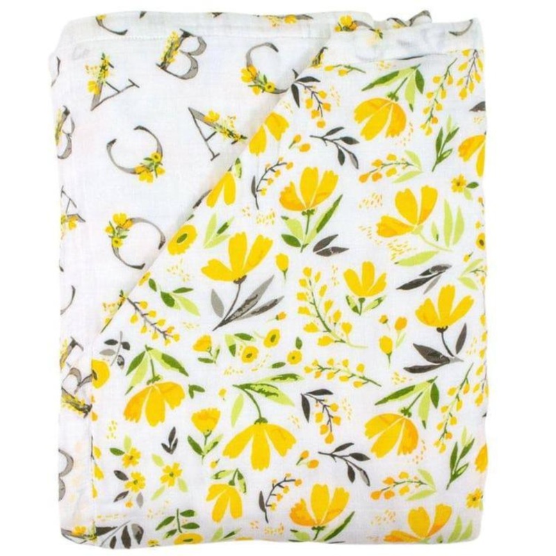 Royal Garden + Floral Alphabet Oh So Soft Muslin Super Snuggle Blanket