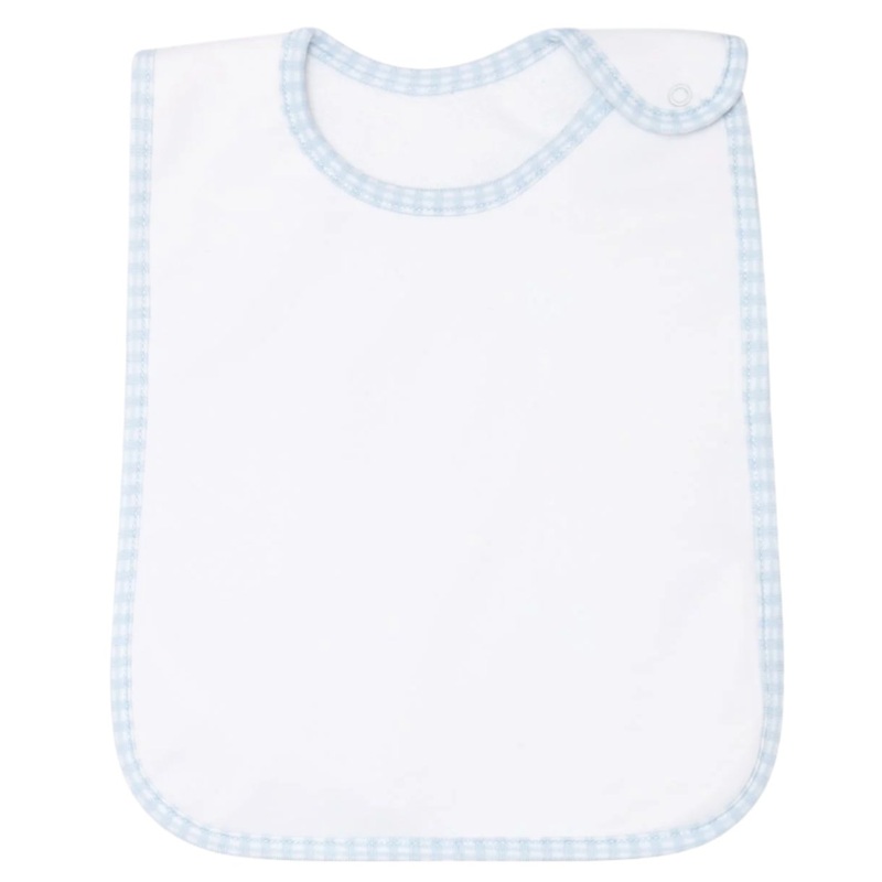 Blue Gingham Feeding Bib