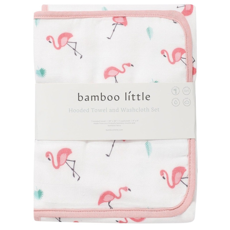 Flamingo Hooded Towel Set