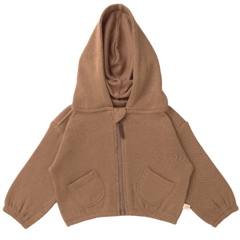Organic Baby Toddler Hooded Jacket – Cocoa