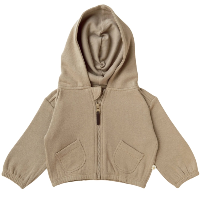 Organic Baby Toddler Hooded Jacket – Mocha