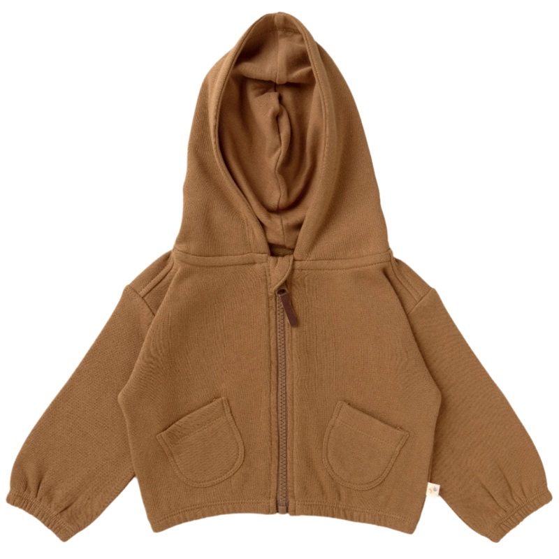 Organic Baby Toddler Hooded Jacket – Tan