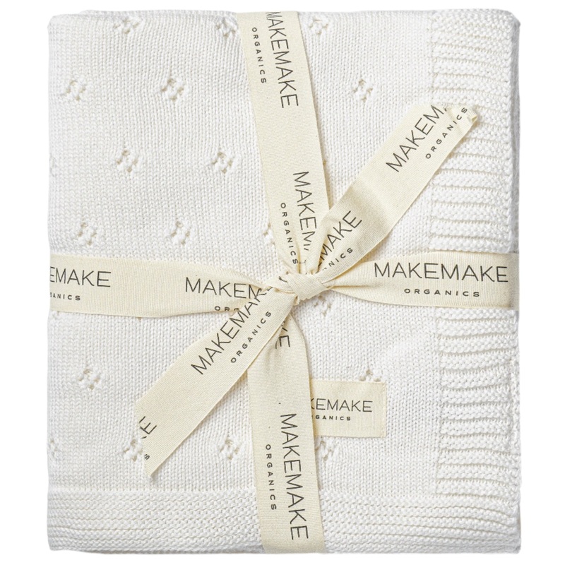 Organic Cotton Pointelle Baby Blanket – Ivory