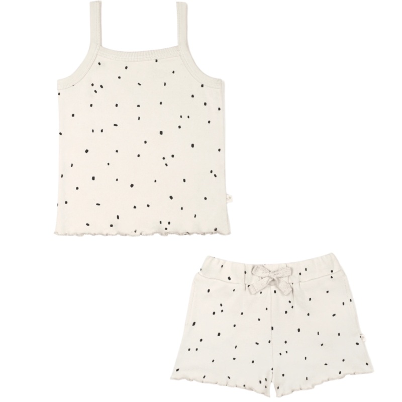 Organic Girls Spaghetti Top & Shorts Set – Pixie Dots