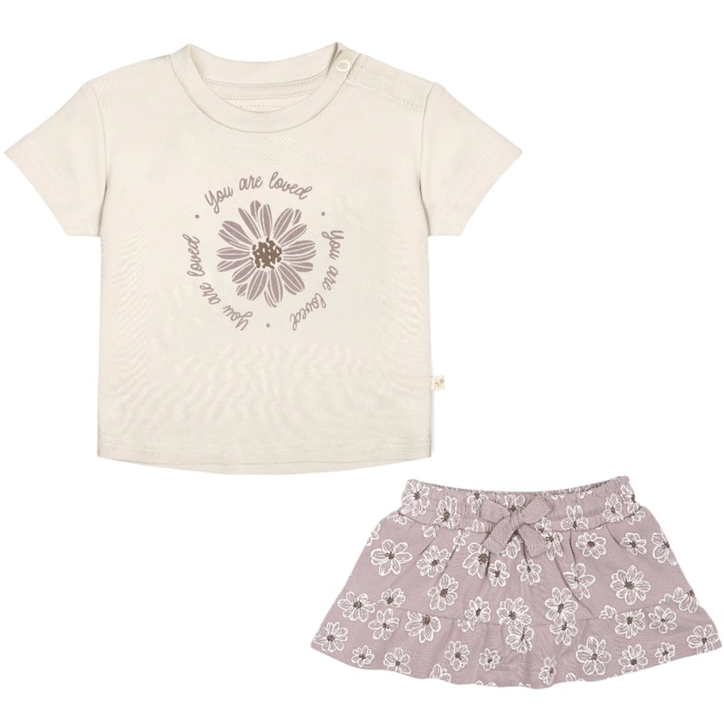 Organic Girls Tee and Skort Outfit – Daisies