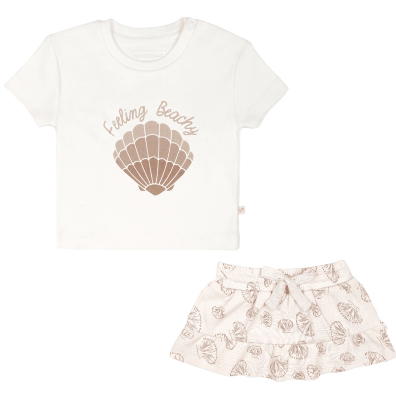 Organic Girls Tee and Skort Outfit – Seashells