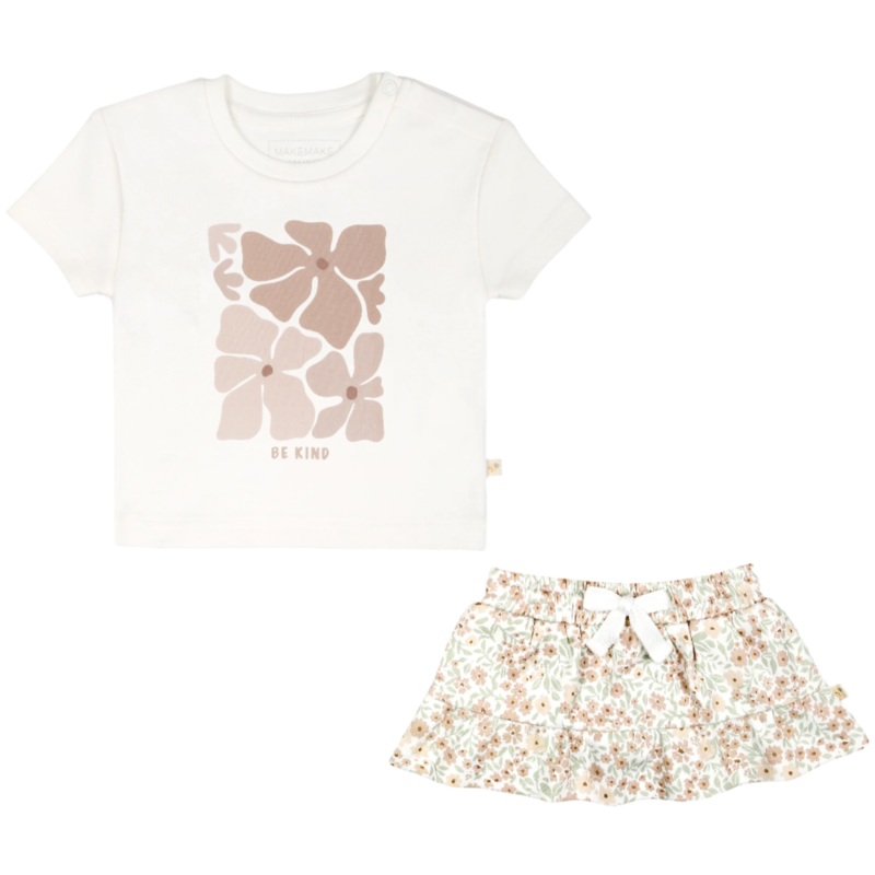 Organic Girls Tee and Skort Outfit – Summer Floral