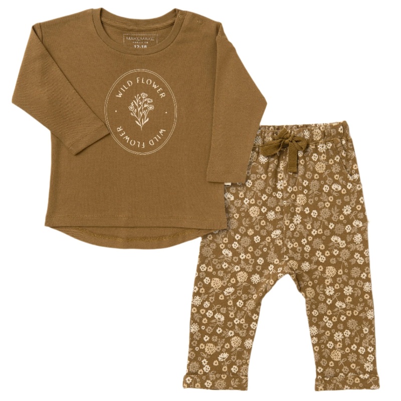 Organic Kids T-Shirt & Pant Set – Wildflower