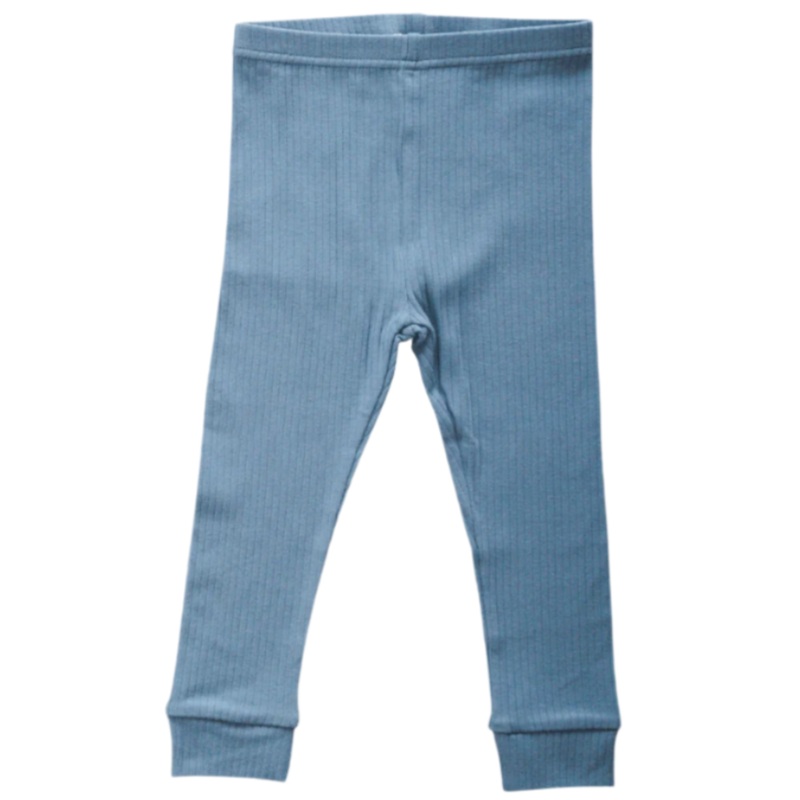 Organic Ribbed Cotton Legging – Ocean Blue