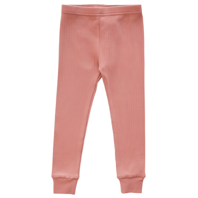Organic Ribbed Cotton Legging – Terracotta