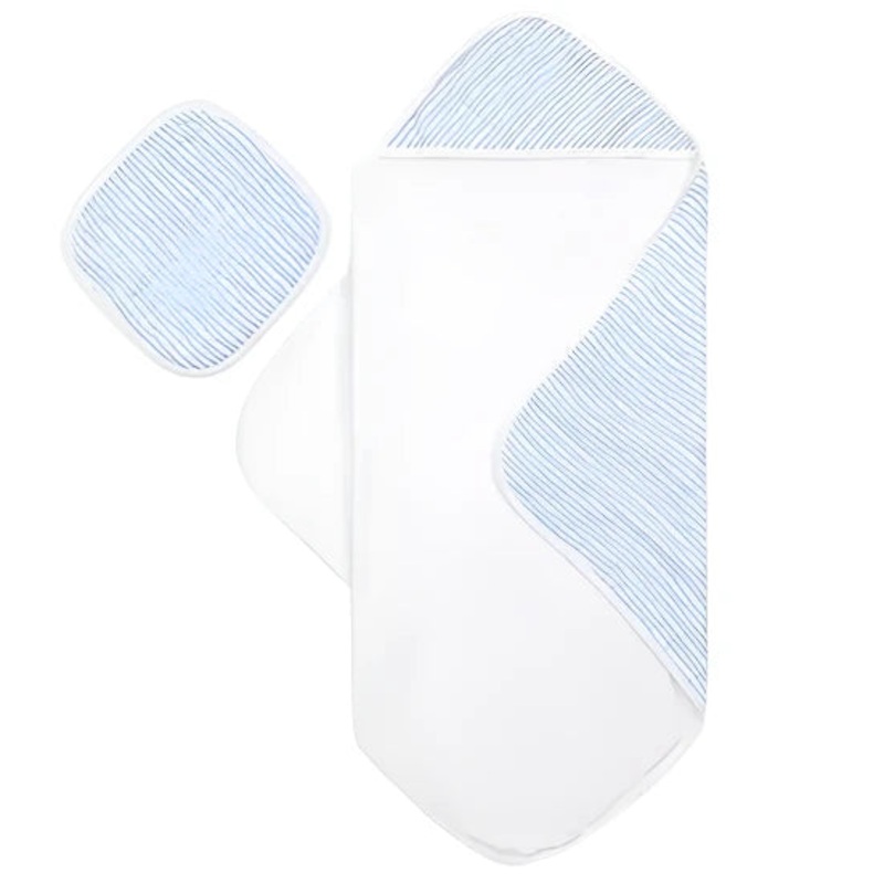 Blue Wave Hooded Towel Set