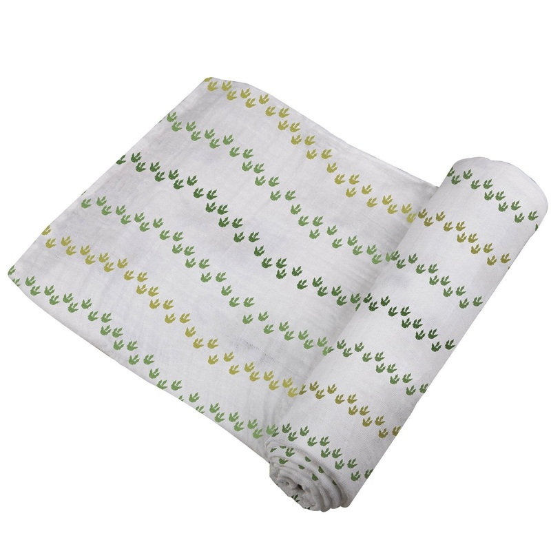 Dino Feet Cotton Muslin Swaddle