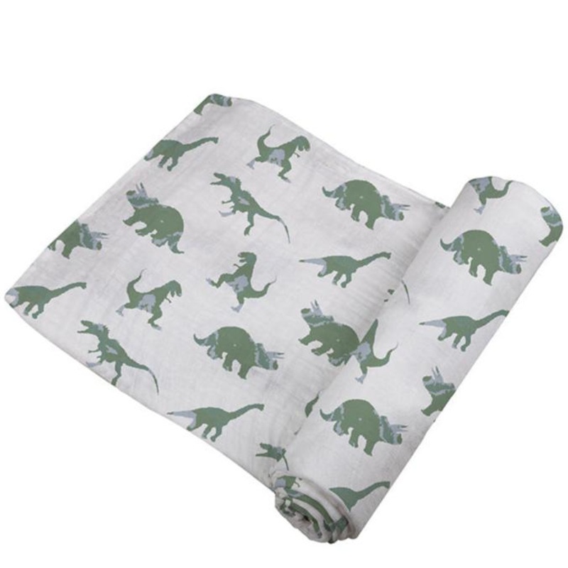 Granite Green Dinosaurs Cotton Swaddle