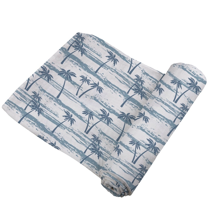 Ocean Palm Trees Bamboo Swaddle