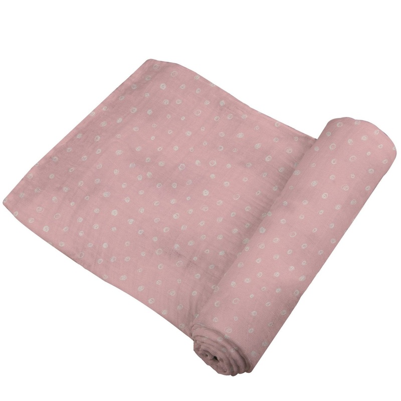 Pink Pearl Polka Dot Bamboo Swaddle