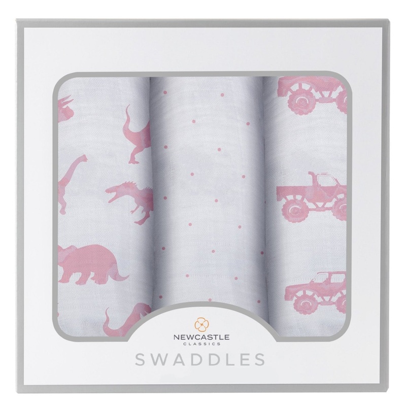 Pretty In Pink Bamboo Muslin Swaddle 3PK
