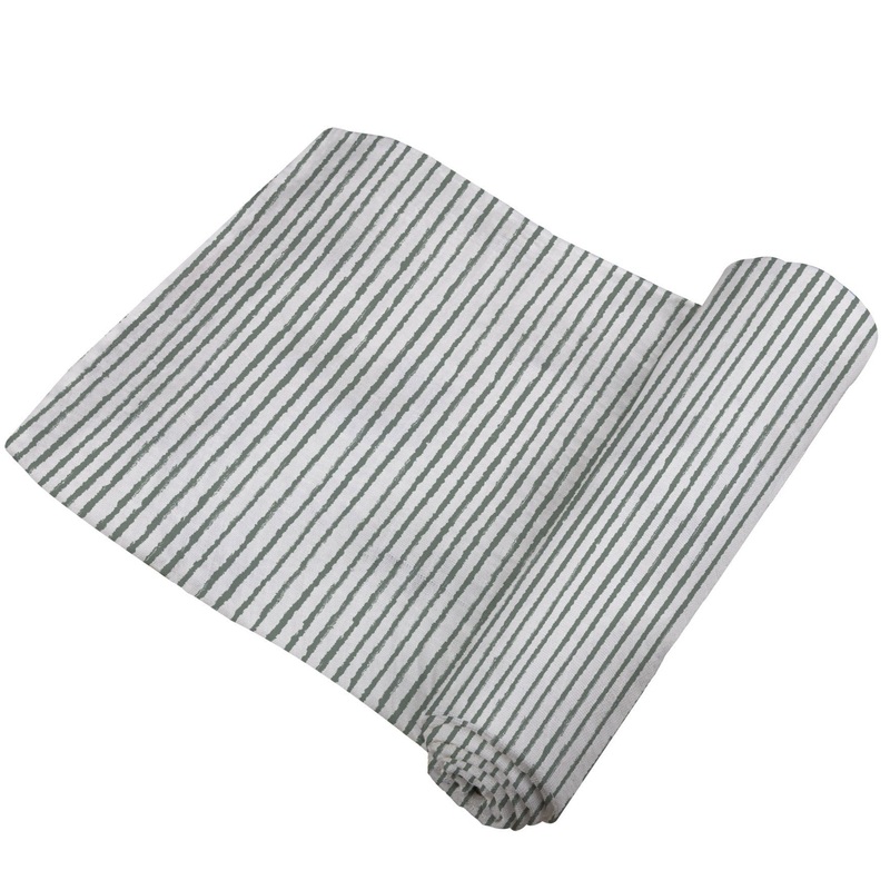 Sage Green Stripe Bamboo Swaddle