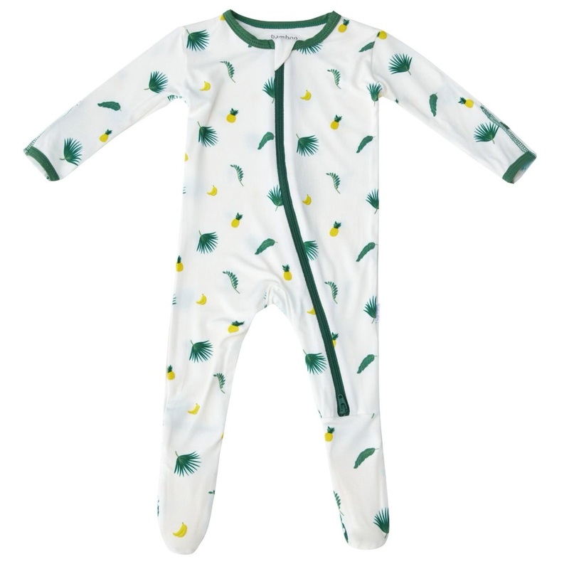 Tropical Palms Zippered Footie