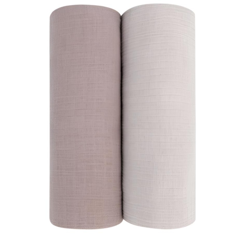 2 Pack Cotton Muslin Swaddle Blanket – Pebble Grey & Simply Taupe