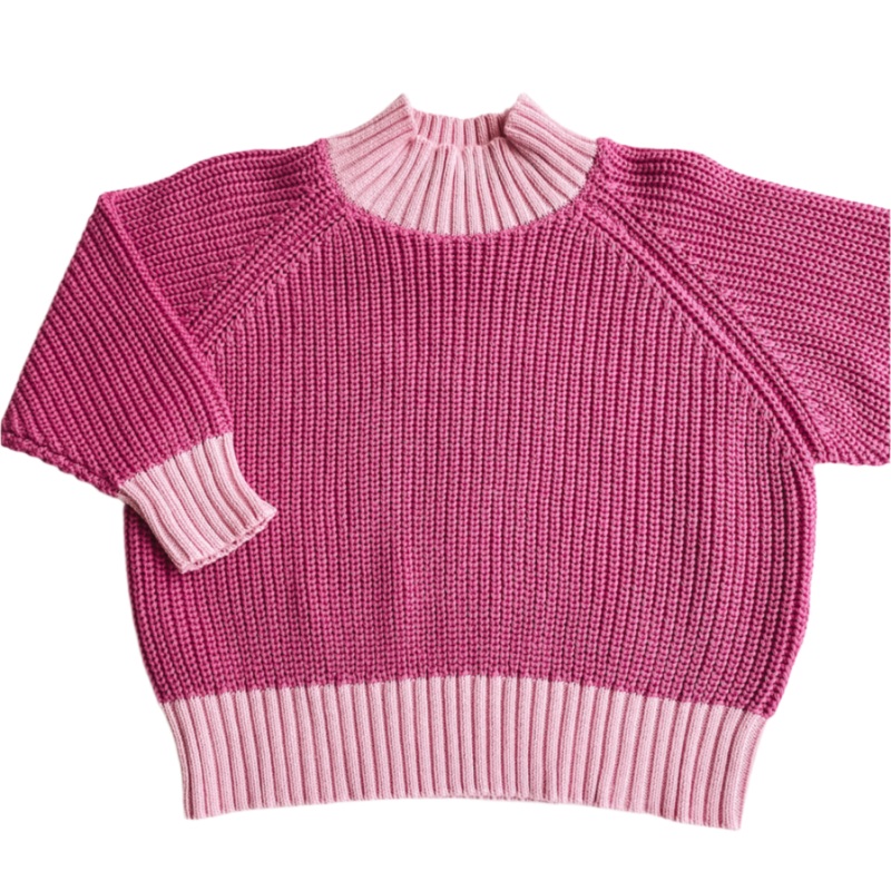 Colorblock Sweater – Pink/Light Pink