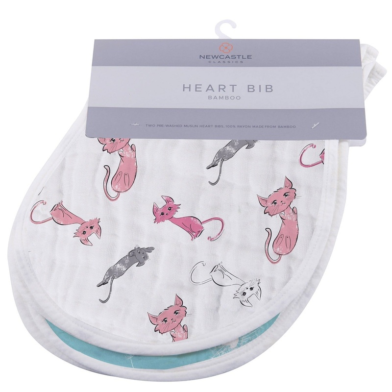 Dandelions Bamboo Heart Bib 2PK