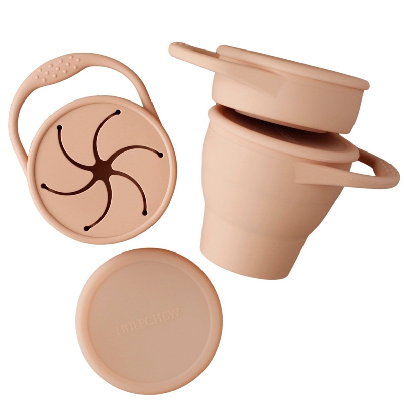 Foldable Silicone Snack Cup – Dusty Coral