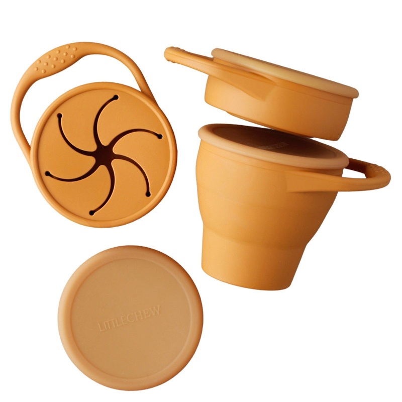 Foldable Silicone Snack Cup – Golden Ochre