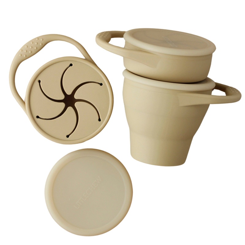 Foldable Silicone Snack Cup – Khaki
