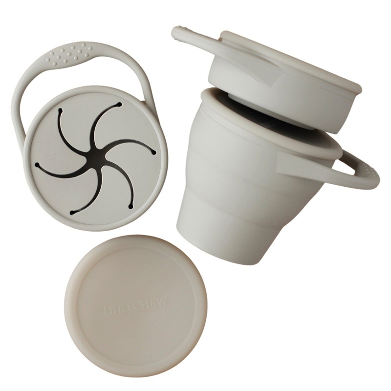 Foldable Silicone Snack Cup – Taupe