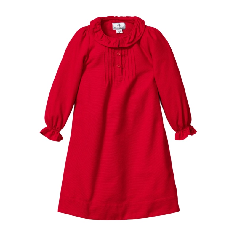 Girl’s Flannel Victoria Nightgown in Red