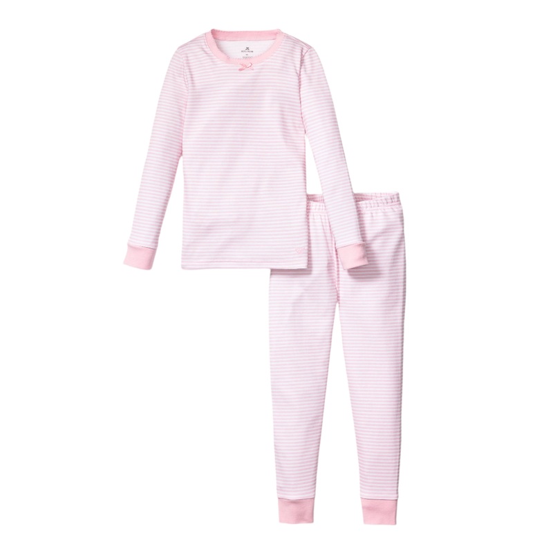 Kid’s Pima Snug Fit Pajama Set in Pink Stripes