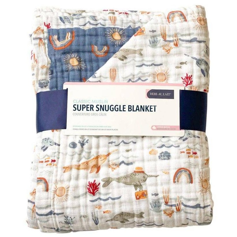 Narwhal + Hello Sunshine Classic Muslin Super Snuggle Blanket