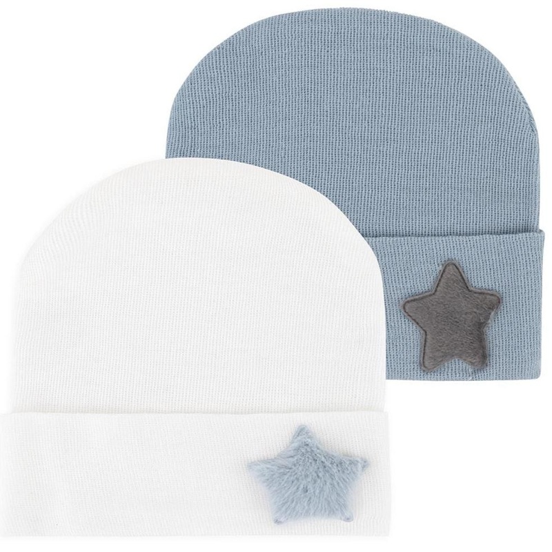 Newborn Hospital Hats – Blue & White