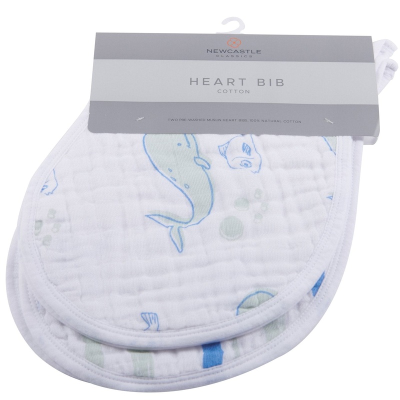 Ocean Cotton Heart Bib 2PK