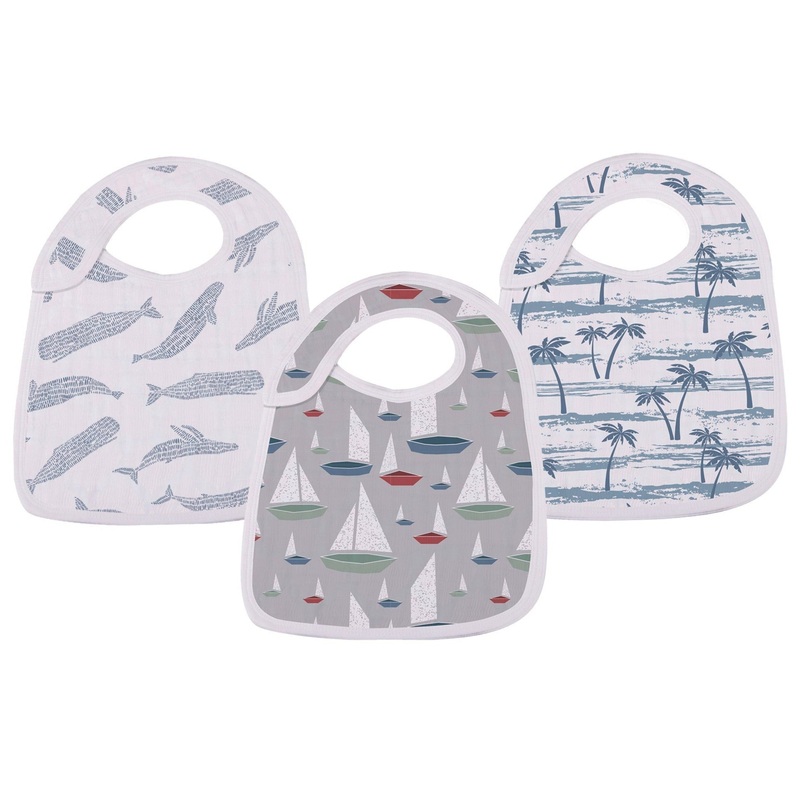 Ocean Tides Bamboo Snap Bibs 3PK