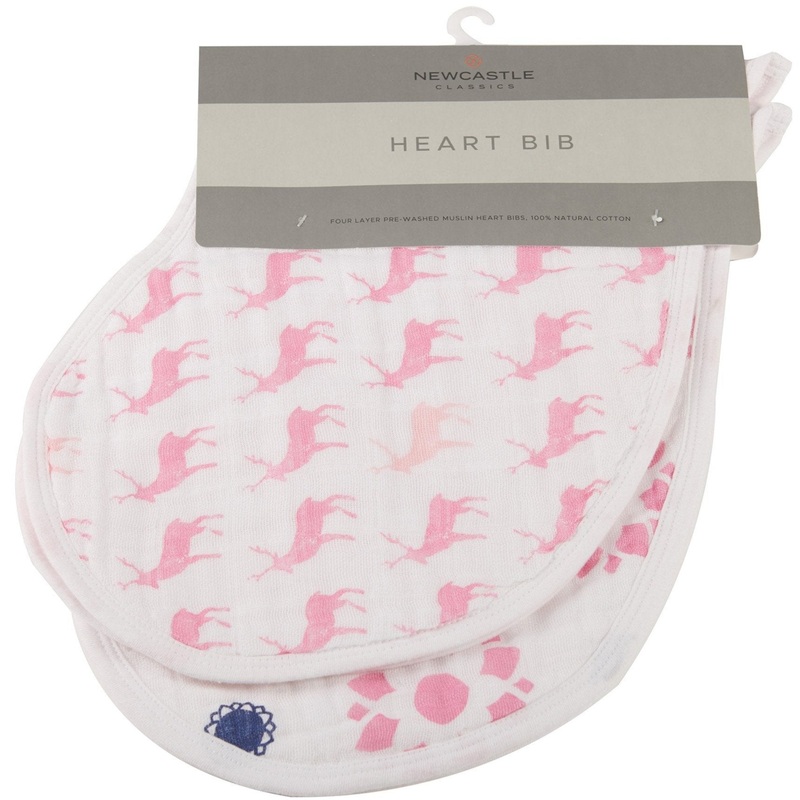 Pop of Pink Cotton Heart Bibs 2PK