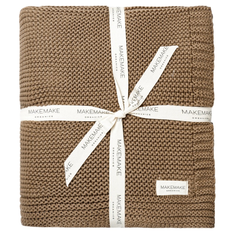 Chunky Knit Throw Blanket – Brown