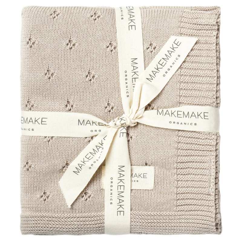 Organic Cotton Pointelle Baby Blanket – Beige