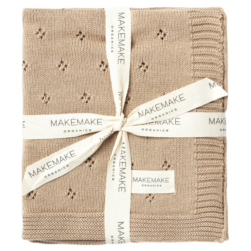 Organic Cotton Pointelle Baby Blanket – Sand