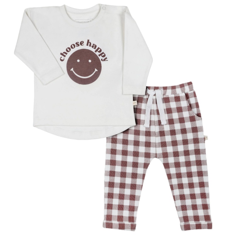 Organic Long Sleeve Tee & Pant Set – Choose Happy