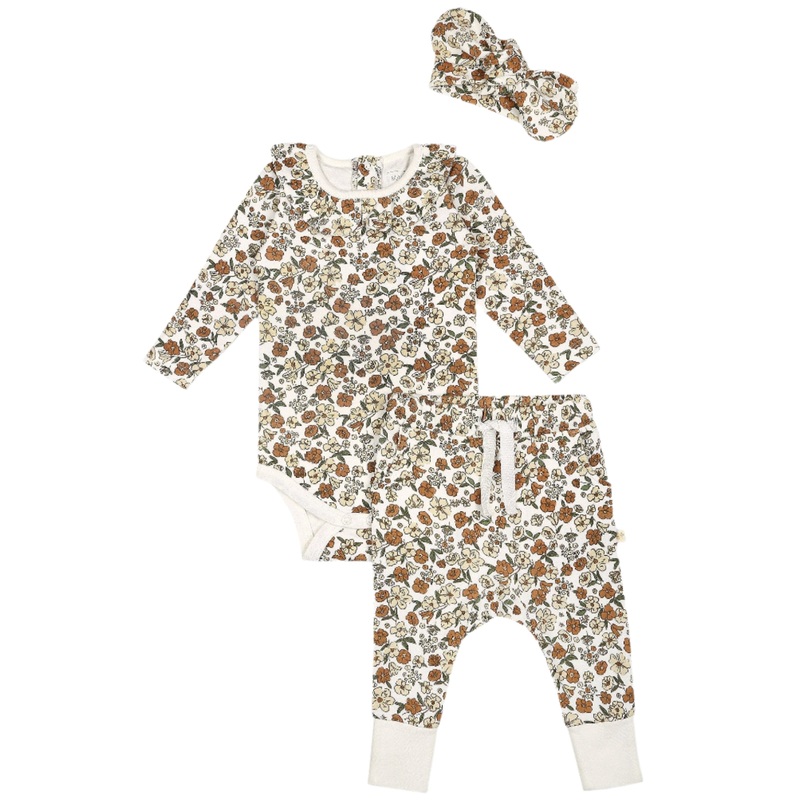Organic Ruffle Onesie & Pants Set – Daffodil