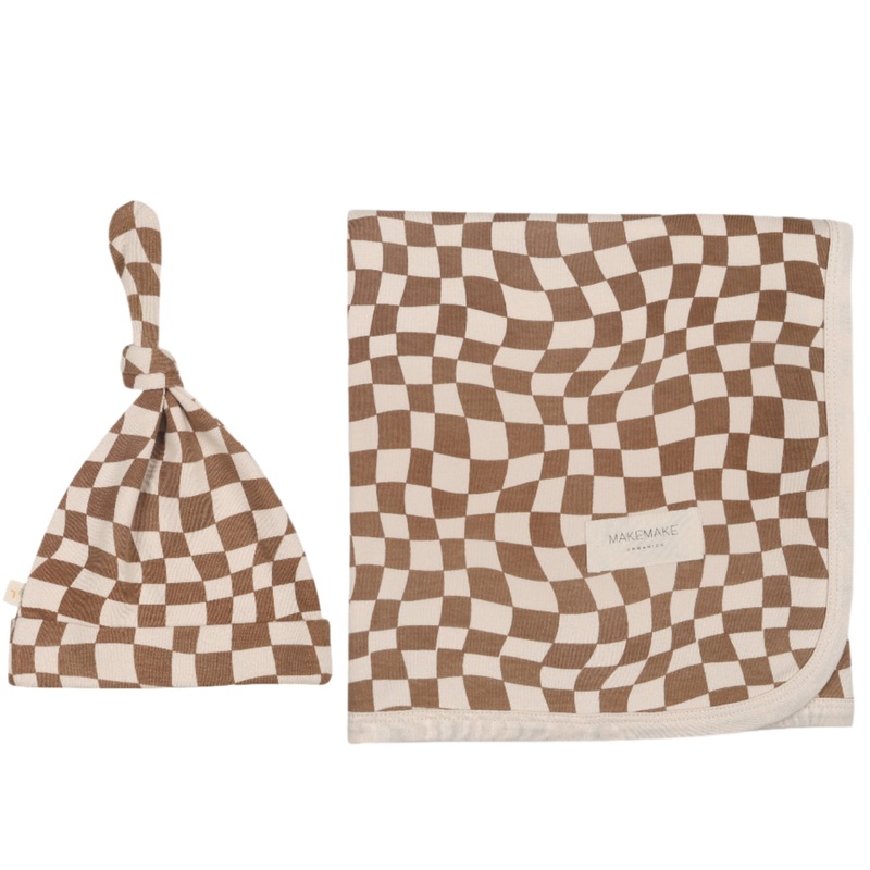 Organic Swaddle Blanket & Hat – Groovy