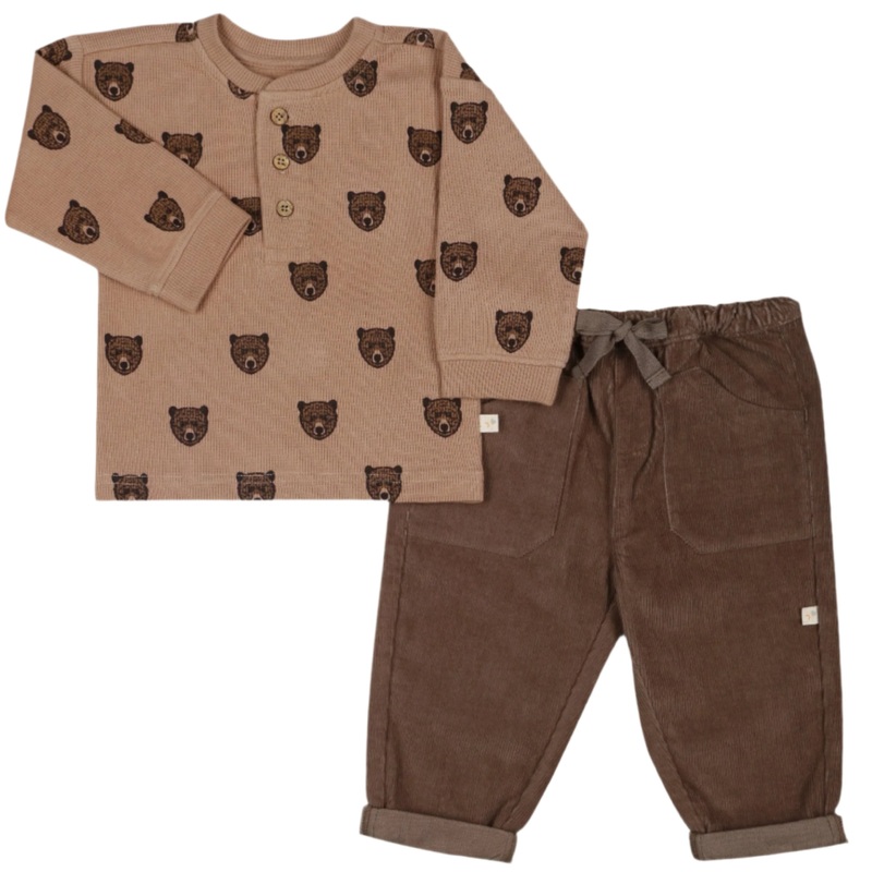 Organic Tee and Corduroy Pant Set – Espresso