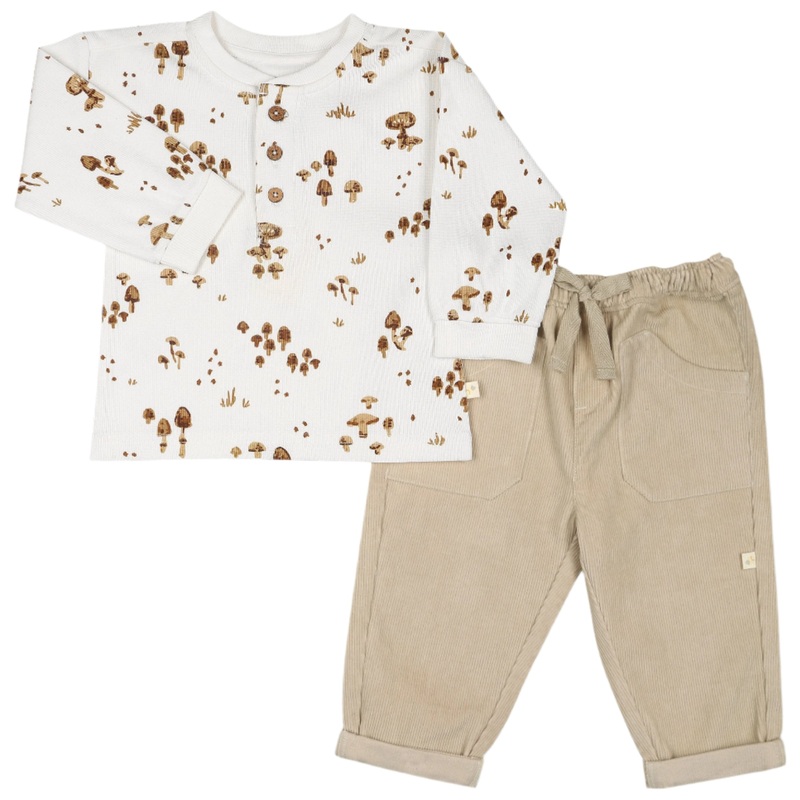 Organic Tee and Corduroy Pant Set – Oat