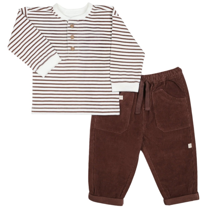 Organic Tee and Corduroy Pant Set – Plum